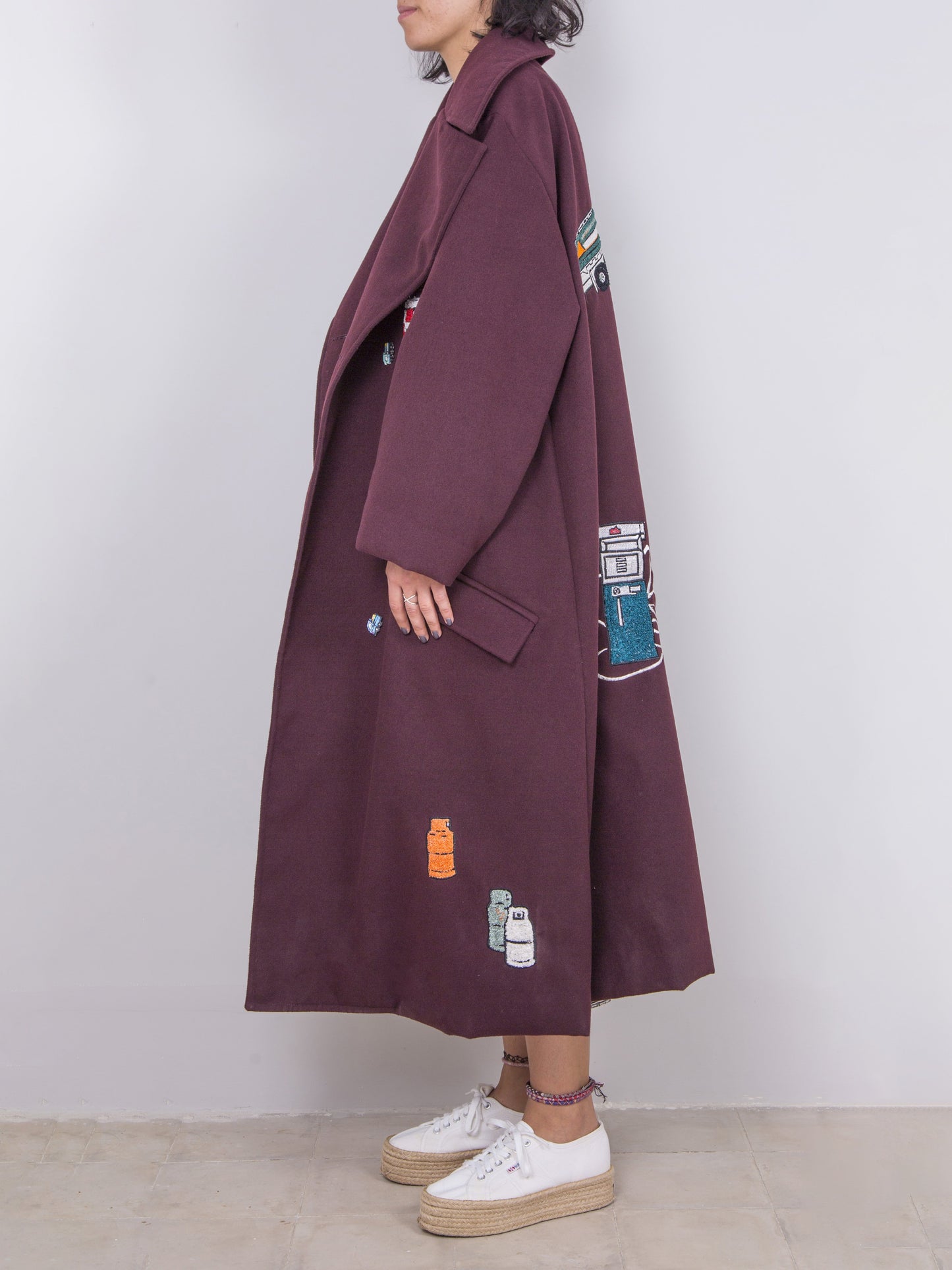 Oversized Embroidered Coat