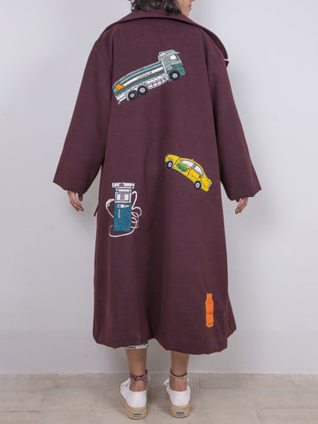 Oversized Embroidered Coat