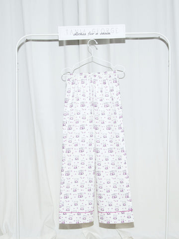 Pajama Inspired Printed Pants - Cotton Candy