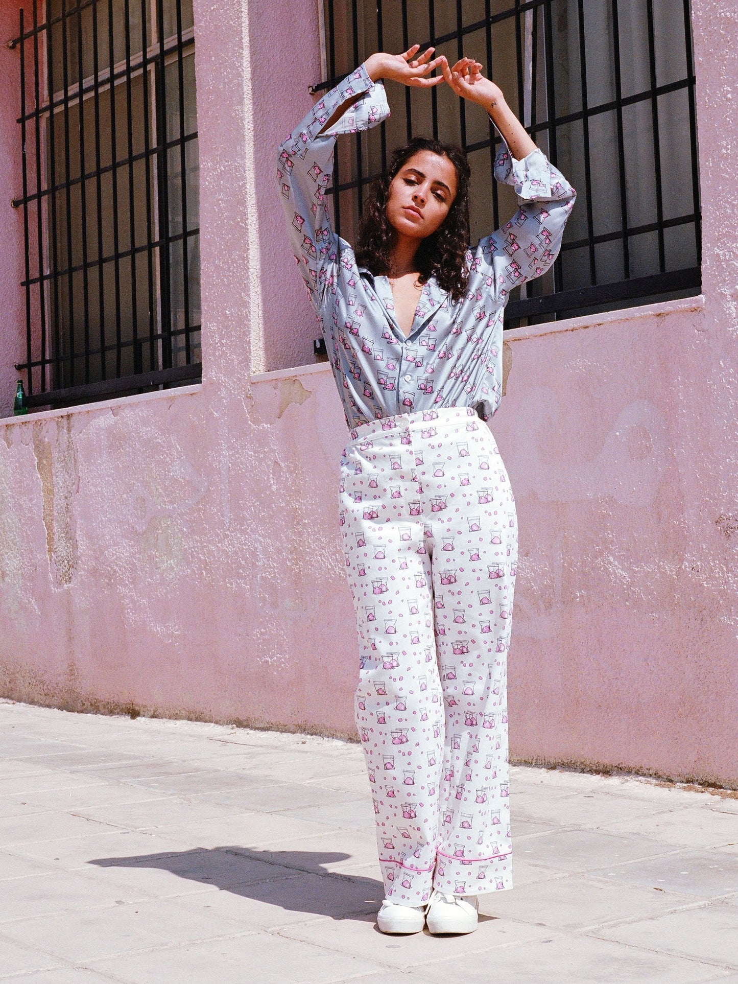 Pajama Inspired Printed Pants - Cotton Candy