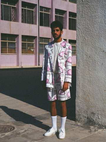 Printed Double breasted blazer - Unisex