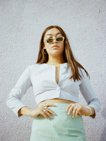 Basic Cropped Jacket - Purple