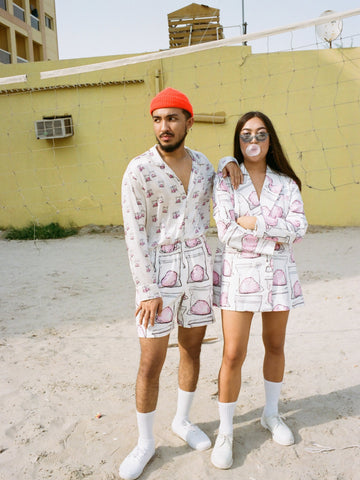 Printed Double breasted blazer - Unisex