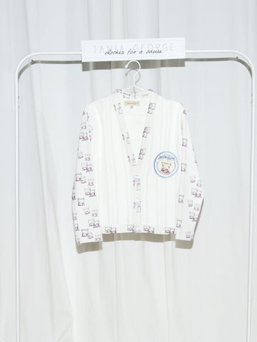 Two-toned Cardigan - White Cotton Candy